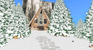Cabin in winter poster
