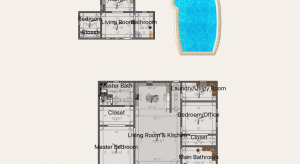 2 bedroom/2 bath house with in-ground pool and 1 bedroom/1bath pool house. poster